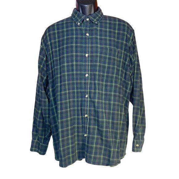 Bass Pro Shops Button Up Shirt Green Plaid Casual long-sleeve Flannel Size‎ XL - Picture 1 of 11